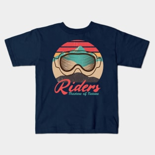 Riders, Masters of Nature, Winter Sports, Ski Goggles Kids T-Shirt